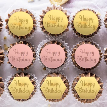 10 шт. Акриловый топпер для кексов с Днем рождения, украшение торта для детского дня рождения, выпечка десерта, топпер для торта, принадлежности для вечеринки