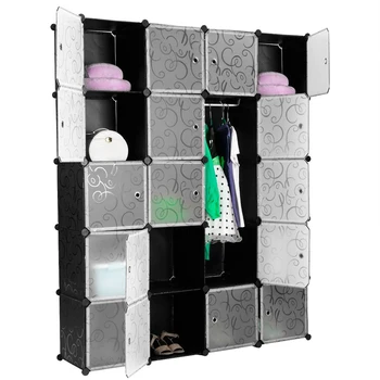 20 шт. Многофункциональный органайзер для кубиков, Штабелируемые Полки для хранения пластиковых кубиков, Модульный шкаф для одежды и обуви, Спальня, гостиная