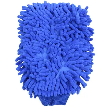 2x суперабсорбирующие перчатки для мытья и воска из микрофибры и синели премиум-класса, рукавицы для автомойки (синие)