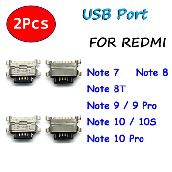 2шт, Оригинальный Разъем Micro USB для Док-станции, Замена Зарядного Гнезда Для Redmi Note 7 8 8T 10S 9S 9 10 11 Pro Plus 5G 11E 4G 11S