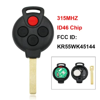 3 + 1/4 Кнопки Дистанционного Смарт-Ключа Автомобиля 315 МГц с Чипом ID46 FCC ID: KR55WK45144 для Mercedes Benz 2005-2015 Smart Fortwo Uncut Blade