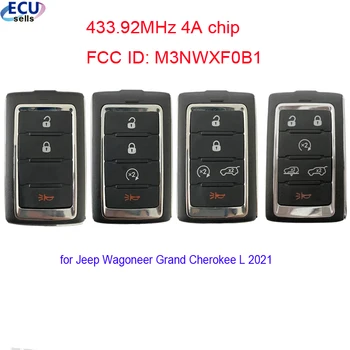 3/4/ 5/ 6 Кнопки Дистанционного Автомобильного Ключа 433,92 МГц 4A Чип для Jeep Wagoneer Grand Cherokee L 2021 Fob FCC ID: M3NWXF0B1