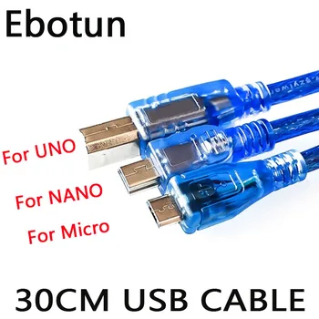 30 см USB-кабель для r3 для Nano/MEGA 2560/Leonardo/Pro micro/DUE синего качества A type USB/Mini USB/Micro USB 0,3 м для Arduino