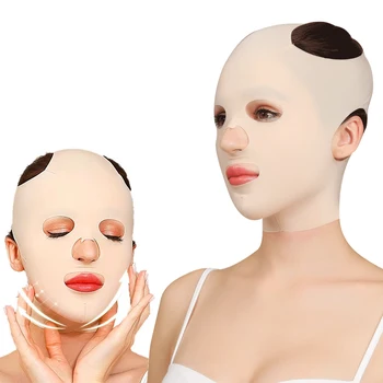 3D Многоразовая дышащая женская повязка для похудения против морщин, V-образная маска для сна с полной подтяжкой лица