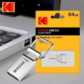 5ШТ Оригинальный USB-накопитель Kodak K112 16G 32G 64GB Металлический Водонепроницаемый Флешка Mini Memory Stick Портативный