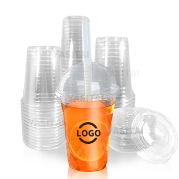 C400-C1 1000 упаковок 400 МЛ Персонализированных пластиковых одноразовых стаканчиков Boba, предназначенных для магазинов молочных, чайных, кофейных напитков