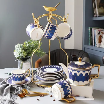 Ins в Британском стиле, Европейская Керамическая Кружка, Набор кофейных чашек, Послеобеденный Чай, Креативная Чашка для дома с подставкой для посуды и ложек