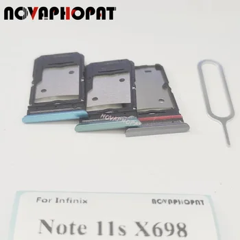Novaphopat Совершенно Новый Лоток Для SIM-карт Infinix Note 11s X698/Note 11 Pro X697 Слот Для SIM-карты Адаптер Считыватель Pin