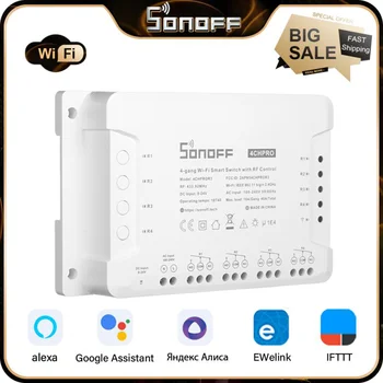SONOFF 4CH R3 / 4CH PRO R3 Wifi Smart Switch Модуль, 4 Банды 433 МГц DIY Умные Домашние выключатели света, Дистанционное реле Через приложение eWelinlk