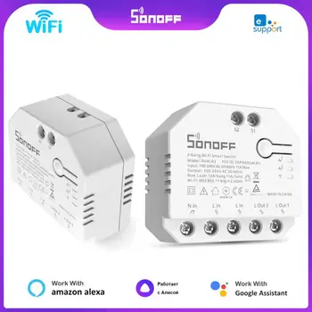 SONOFF DUALR3/ R3 Lite MINI WIFI Smart Switch 2 Банды Двойной Релейный Модуль Учета Мощности Умный Дом Через eWeLink Alexa Google Home