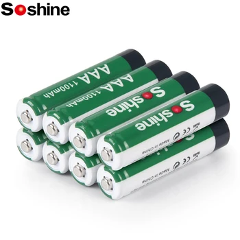 Soshine 8ШТ AAA 1100mAh Аккумуляторные Батареи 1.2 V Nimh 3A Аккумулятор для Солнечного Света Управление Игрой Будильник Цифровая Камера Игрушка