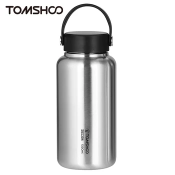 TOMSHOO 1050 мл бутылка для воды из нержавеющей стали SUS304, герметичная спортивная бутылка для кемпинга на открытом воздухе, пеших прогулок, альпинизма, езды на велосипеде