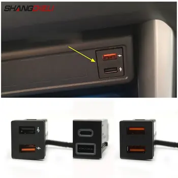 Автомобильное USB Зарядное Устройство PD Quick Charge QC3.0 Кнопка Автоматической Зарядки Телефона Для TOYOTA RAV4 Wildlander Corolla Аксессуары
