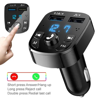 Автомобильное зарядное устройство FM-передатчик Bluetooth Аудио Двойной USB Автомобильный MP3-плеер авторадио Зарядное устройство громкой связи 3.1A Быстрое зарядное устройство Автомобильные аксессуары
