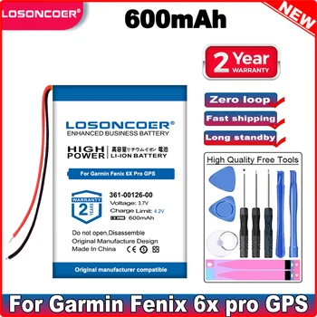 Аккумулятор LOSONCOER 600mAh 361-00126-00 Для Garmin Fenix 6X Pro И Fenix 6X Solar, Tactix Delta, Аккумулятор для часов