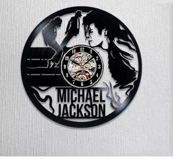 Виниловая Пластинка Dansen Michael Jackson Ontwerp Wandklok Creatieve Opknoping Klokken Antieke Art Home Decor Zwarte Ronde Hollow Klok