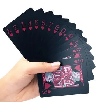 Водонепроницаемый Набор Игральных Карт Из ПВХ Пластика Trend 54pcs Deck Poker Classic Magic Tricks Tool Pure Color Black Magic Box-упакованный Горячий