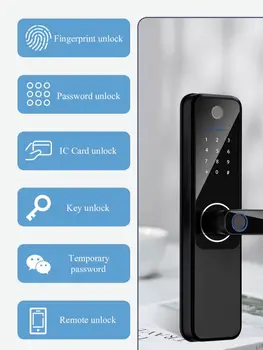 Горячая распродажа S802MAX Smart Tuya Wifi APP Глазок с отпечатком пальца Кодовая карта Ключ Дверной замок для дома