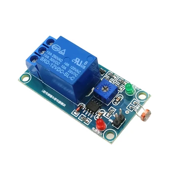 Датчик фотопереключателя света 5V 12V, фоторезисторный релейный модуль LDR, плата фоточувствительного датчика обнаружения света для Arduino