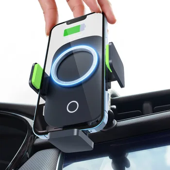 Двухрежимное магнитное беспроводное автомобильное зарядное устройство для быстрой зарядки, совместимое с автомобильным зарядным устройством MagSafe для Galaxy S21 /iPhone13 Series