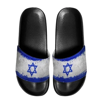Дизайн флага Израиля, Модные нескользящие тапочки, Летняя дышащая верхняя одежда Унисекс, плоские горки, Пляжная обувь для прогулок, обувь