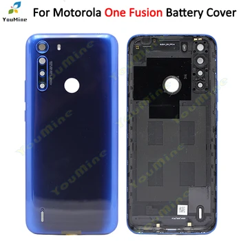 Для Motorola Moto One Fusion XT2073 Пластиковая задняя крышка батарейного отсека Задняя панель дверного корпуса с боковой клавишей для Moto One Fusion