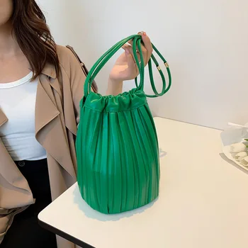 Женская сумка-ведро для покупок, роскошная сумка-тоут из мягкой кожи, Новые Дизайнерские сумки большой емкости, женская стильная Горячая распродажа, сумка через плечо