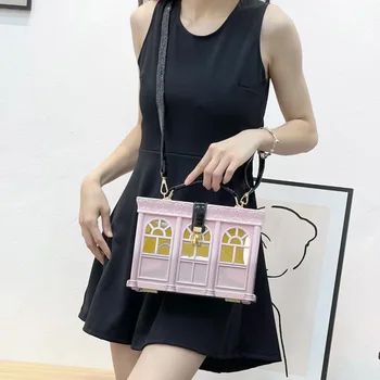 Женская сумка-клатч в винтажном стиле, женская акриловая вечерняя сумочка, дизайнерская сумочка на цепочке, свадебная женская сумка-клатч через плечо и кошелек