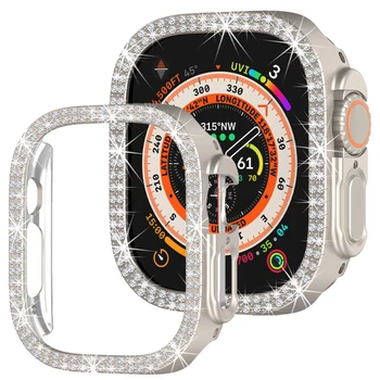 Защитный чехол-бампер с бриллиантами для Apple watch, 49-миллиметровый чехол для смарт-часов iwatch серии ultra Bling, аксессуары для Apple watch