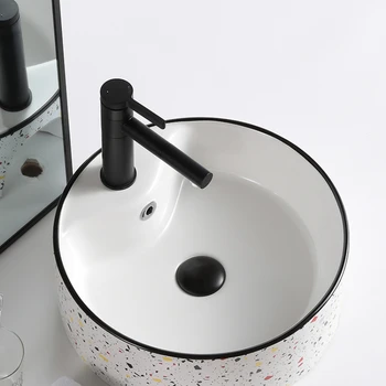 Керамический круглый квадратный умывальник для ванной комнаты в скандинавском стиле