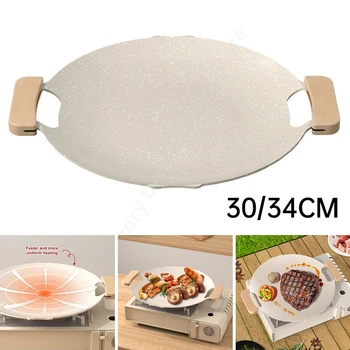 Корейская тарелка для барбекю с антипригарным покрытием для приготовления пищи на открытом воздухе, для кемпинга, тарелка для гриля, горшок для мяса, тарелка для барбекю, сковорода, противень для выпечки 캠핑용품