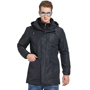Куртка нового стиля, мужская, средней длины, съемная, из двух частей, ветрозащитный, водонепроницаемый, пуховый костюм для альпинизма на открытом воздухе на осень-зиму