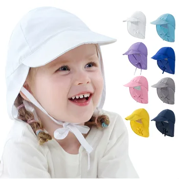 Летняя детская солнцезащитная шляпа 2023 года, Дышащие однотонные пляжные кепки с защитой от ультрафиолета, Регулируемые рыбацкие шляпы для мальчиков и девочек