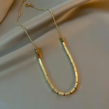 Маленькое квадратное ожерелье в виде змеиной цепочки, женский новый стиль