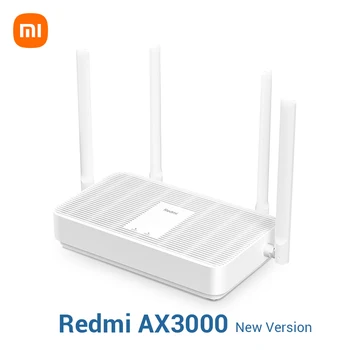 Маршрутизатор Xiaomi Redmi AX3000 Гигабитный 2,4 G / 5,0 ГГц WiFi 6 Широкополосных сигналов Двухъядерный ПРОЦЕССОР 256 МБ Оперативной памяти 4 Антенны с высоким коэффициентом усиления Сетчатый Маршрутизатор