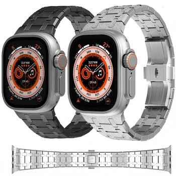 Металлический Ремешок Для Apple Watch Ultra Band 49 мм 8 7 45 мм Модифицированный Браслет Из Нержавеющей Стали Браслет iWatch 6 5 4 SE2 44 мм 42 мм Ремень