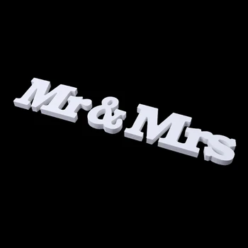 Мистер и Миссис Деревянные Буквы Вывеска Белый Стол Юбилейный Декор для вечеринки