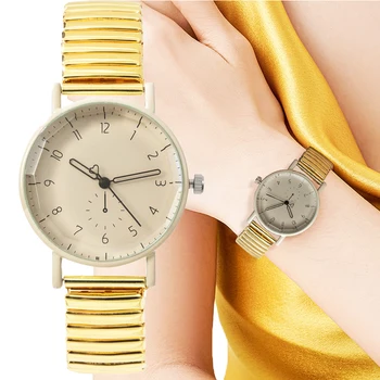 Модные женские кварцевые часы с простыми цифрами, повседневный ремешок из нержавеющей стали, женские подарочные часы, наручные часы