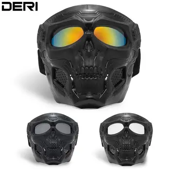 Мотоциклетные очки с черепом на голове, маска для защиты лица, защитные очки, повязка на голову, аксессуары для мотоциклетного шлема