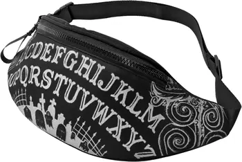 Мужская спиритическая доска, черная поясная сумка с принтом, поясная сумка с регулируемым ремнем, поясная сумка через плечо, сумка для путешествий, пеших прогулок, спорта, бега