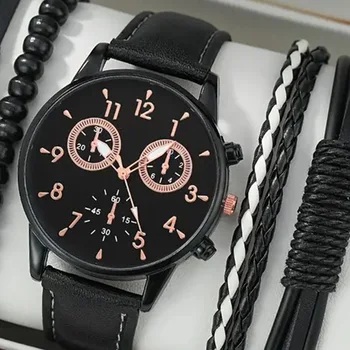Мужские кварцевые часы с кожаным ремешком Простота в эксплуатации Простой стиль, прочные часы для подарков на день рождения, новогодние подарки H9