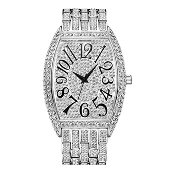 Мужские наручные часы Модные часы с большим циферблатом и бриллиантами, повседневный классический дизайн, арабские цифры, кварцевые часы 2023 ГОДА ВЫПУСКА, НОВИНКА