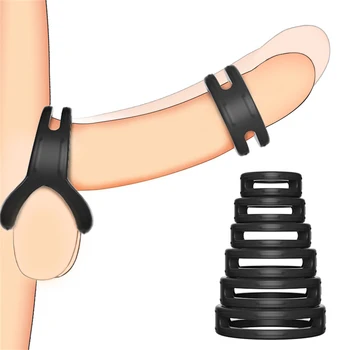 Мужское силиконовое кольцо для члена, задерживающее преждевременную эякуляцию, Фиксирующие кольца для члена, Секс-товары для мужчин, Игрушки для пениса для пар для взрослых 18