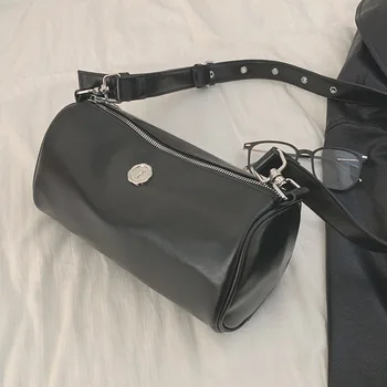 Новая женская сумка, Новое нейлоновое ведро, модная однотонная Мягкая сумка на молнии, кошельки и сумочки, роскошная дизайнерская черная сумка-тоут.