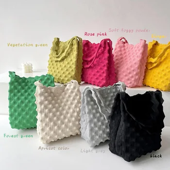 Новая женская сумка ярких цветов в корейском стиле, универсальная вязаная сумочка с ананасовым хлебом особого дизайна