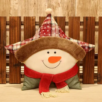 Новая рождественская пятизвездочная подушка Рождественский снеговик старый олень мультяшная подушка Рождественское украшение подарок для домашнего использования