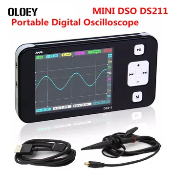 Новый Профессиональный Портативный Цифровой Осциллограф MINI DS211 ARM Nano Pocket Digital DSO 211 DS 211 DS0211 DS0 211 с Зондом MCX