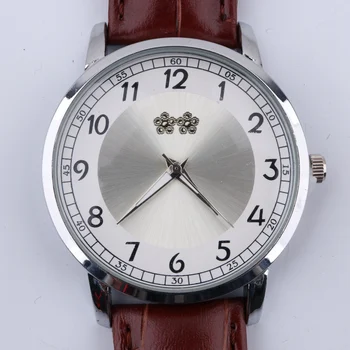 Обработка инвентаря часы с кожаным ремешком японский механизм AL35E Обработка по низкой цене