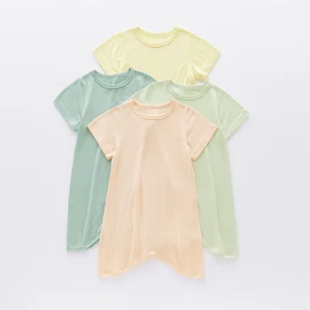 Одежда для маленьких девочек Весенне-летняя детская модальная пижама, комбинезон, детская летняя одежда с короткими рукавами, Летняя тонкая ночная рубашка