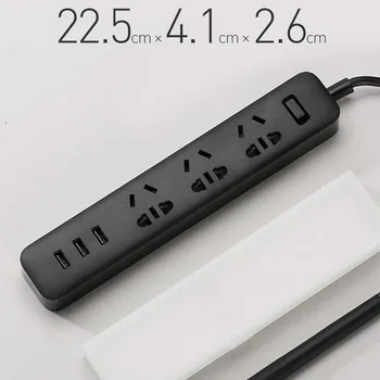Оригинальная розетка Xiaomi Smart Home Electronic Power Strip Быстрая зарядка 3 USB с 3 розетками Стандартный штекер